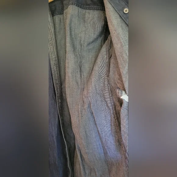 Talbots Shirt Dress Womens Size 10P Denim Long Sleeve Button Up Belted P2P 19" - Picture 7 of 9